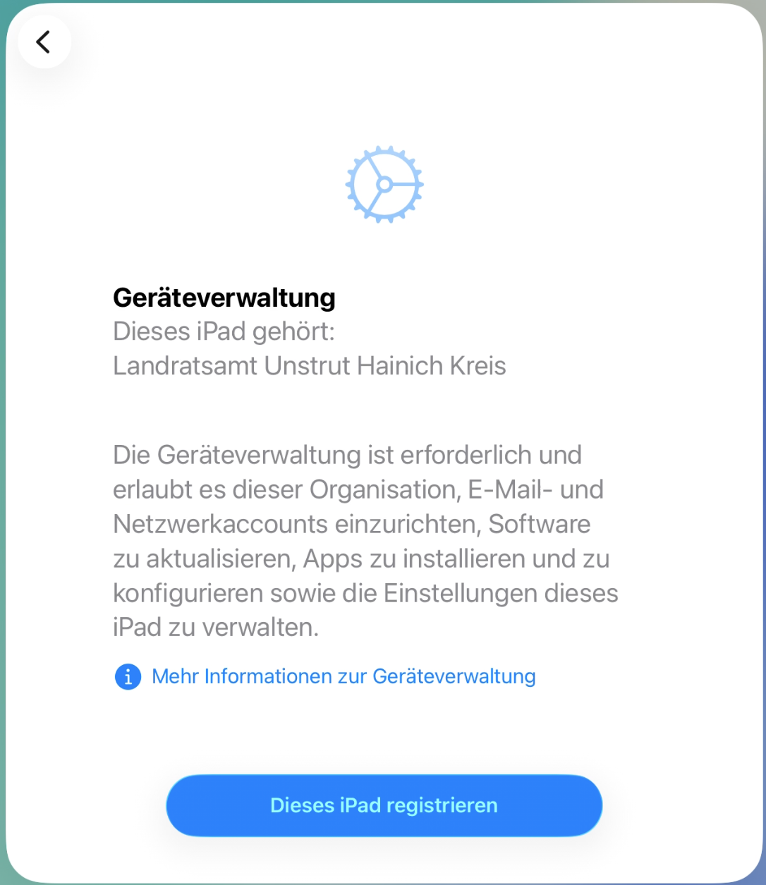 Teil 1, Schritt 4 – Hinweis zur Geräteverwaltung Teil 1, Schritt 4 – Hinweis zur Geräteverwaltung
