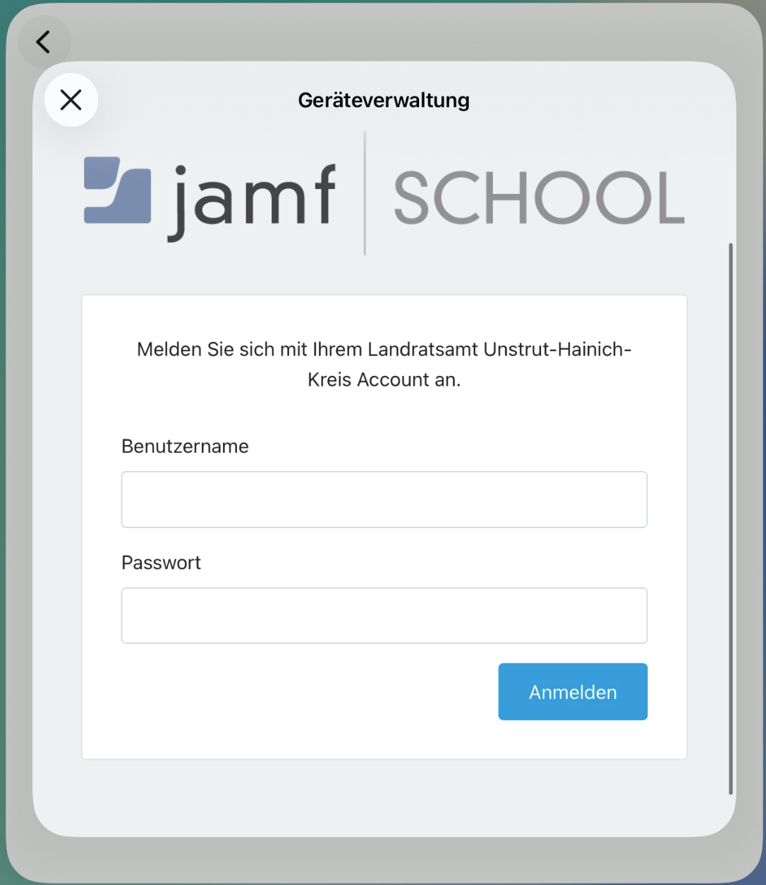 Teil 1, Schritt 5– JAMF-SCHOOL-Anmeldung Teil 1, Schritt 5 – JAMF-SCHOOL-Anmeldung